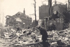 Bomb damage to local pub, Jack Straw’s Castle (1941), Burgh House collection